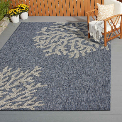 Captiva Durable Performance Area Rug Outdoor in Blue/Gray, 5' x 7'