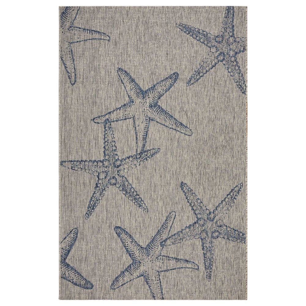 Captiva Durable Performance Area Rug Outdoor in Blue/Gray, 5' x 7'