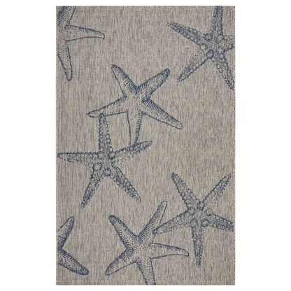 Captiva Durable Performance Area Rug Outdoor in Blue/Gray, 5' x 7'