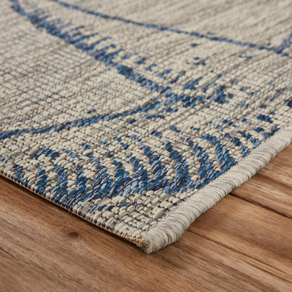 Captiva Durable Performance Area Rug Outdoor in Blue/Gray, 5' x 7'