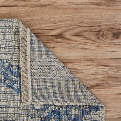 Captiva Durable Performance Area Rug Outdoor in Blue/Gray, 5' x 7'