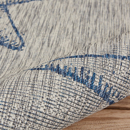 Captiva Durable Performance Area Rug Outdoor in Blue/Gray, 5' x 7'
