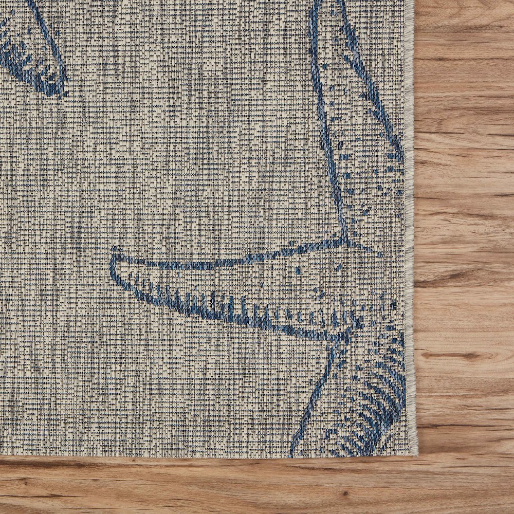 Captiva Durable Performance Area Rug Outdoor in Blue/Gray, 5' x 7'