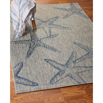 Captiva Durable Performance Area Rug Outdoor in Blue/Gray, 5' x 7'