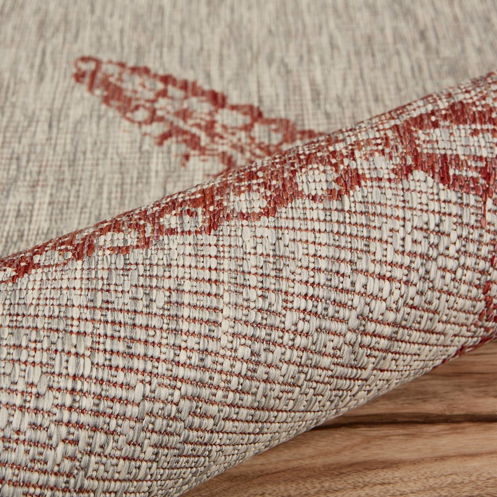 Captiva Durable Performance Area Rug Outdoor in Red/Beige, 5' x 7'