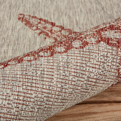Captiva Durable Performance Area Rug Outdoor in Red/Beige, 5' x 7'