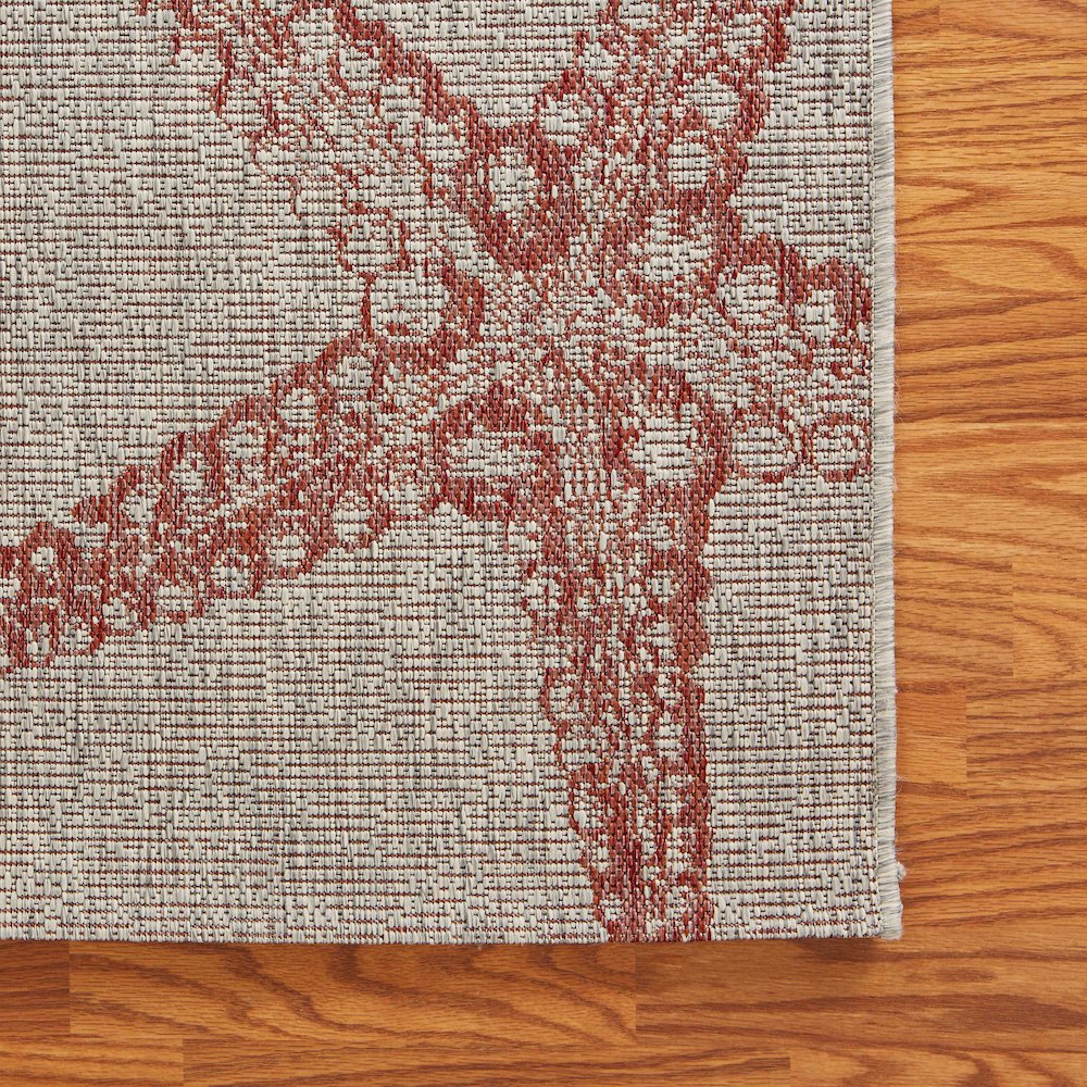 Captiva Durable Performance Area Rug Outdoor in Red/Beige, 5' x 7'