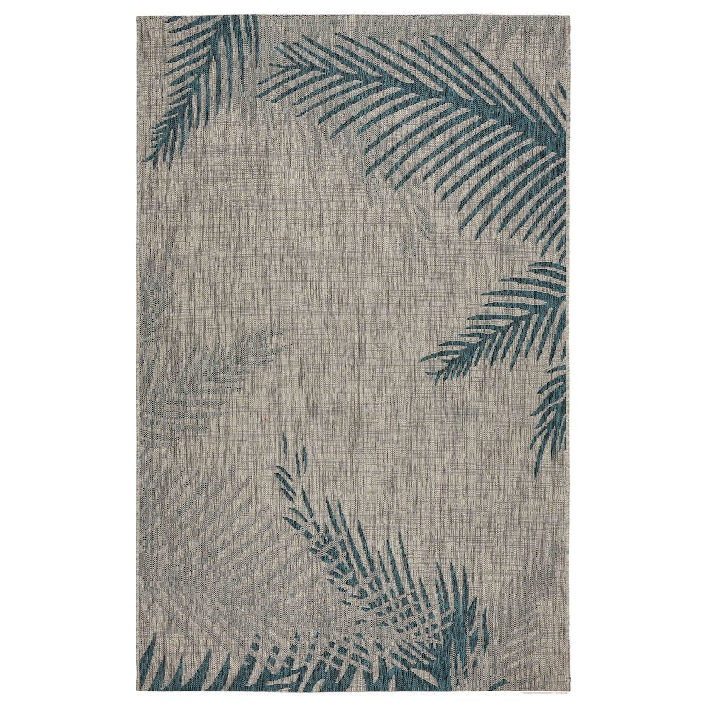 Captiva Durable Performance Area Rug Outdoor in Blue/Gray, 5' x 7'