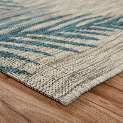 Captiva Durable Performance Area Rug Outdoor in Blue/Gray, 5' x 7'
