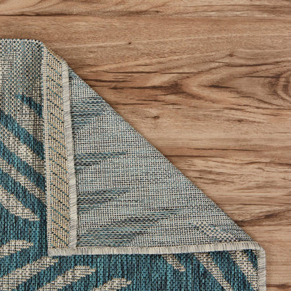 Captiva Durable Performance Area Rug Outdoor in Blue/Gray, 5' x 7'