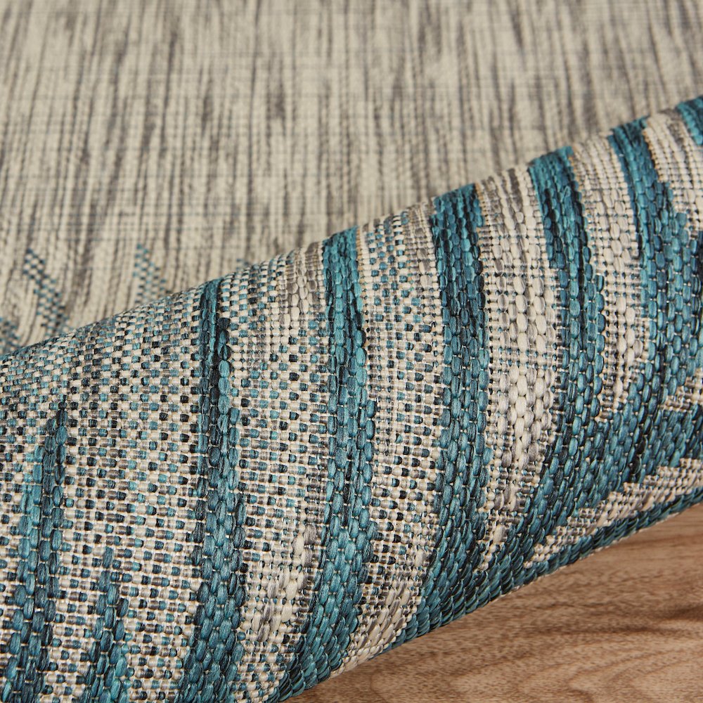 Captiva Durable Performance Area Rug Outdoor in Blue/Gray, 5' x 7'