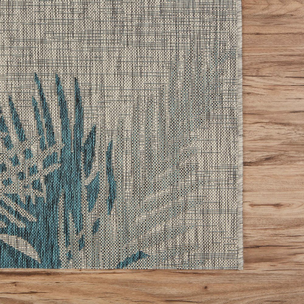 Captiva Durable Performance Area Rug Outdoor in Blue/Gray, 5' x 7'