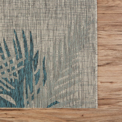 Captiva Durable Performance Area Rug Outdoor in Blue/Gray, 5' x 7'