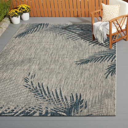 Captiva Durable Performance Area Rug Outdoor in Blue/Gray, 5' x 7'