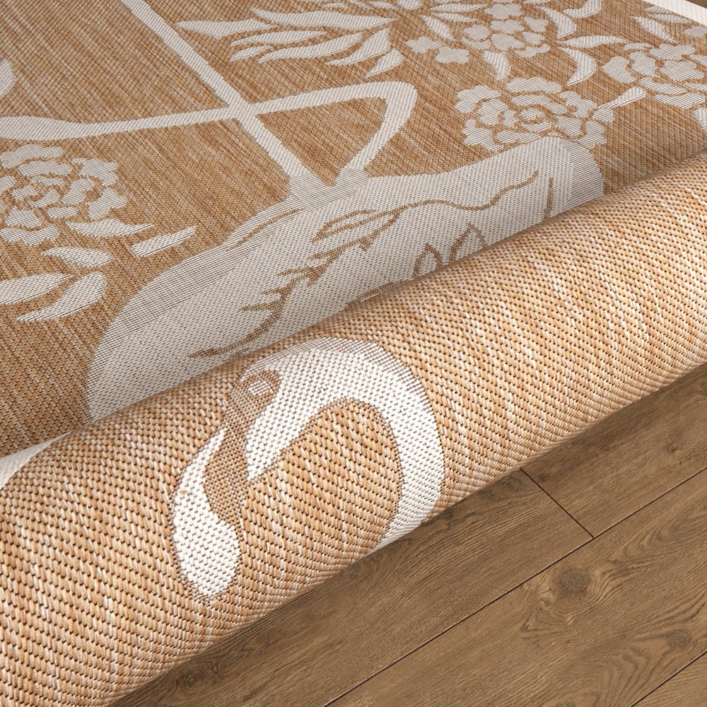 Catalina Durable Performance Area Rug Outdoor in Beige/Cream, 5'3" Round