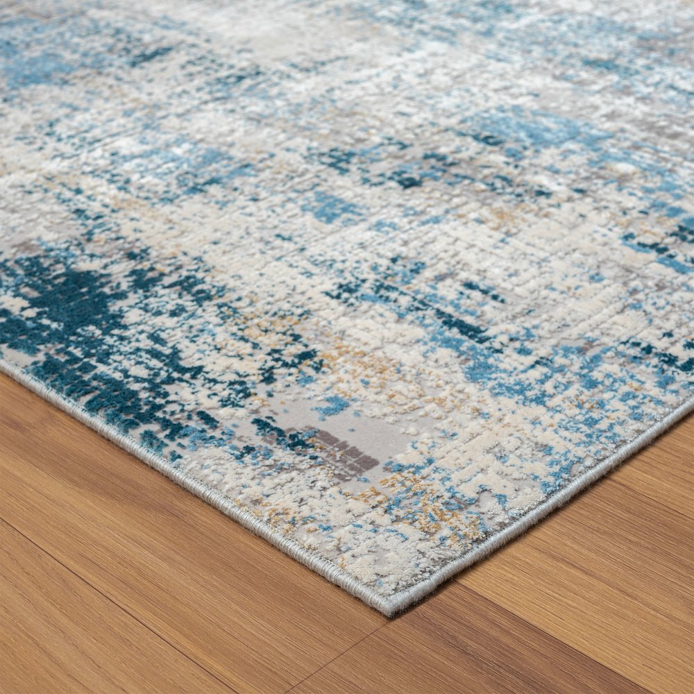 Cheshire Viscose Blend Area Rug Indoor in Gray/Blue, 2' x 3'