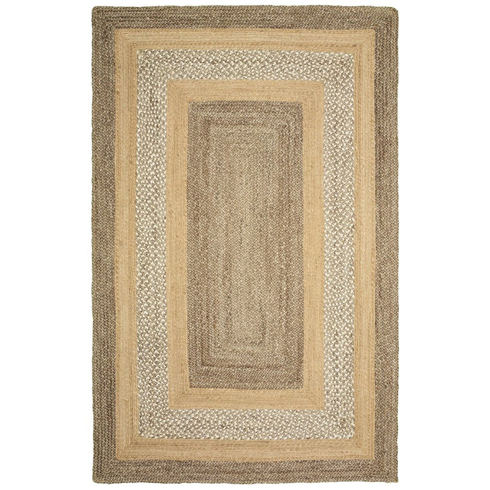 Classic Jute Jute Area Rug Indoor in Brown/Multicolored, 3'6" x 5'6"