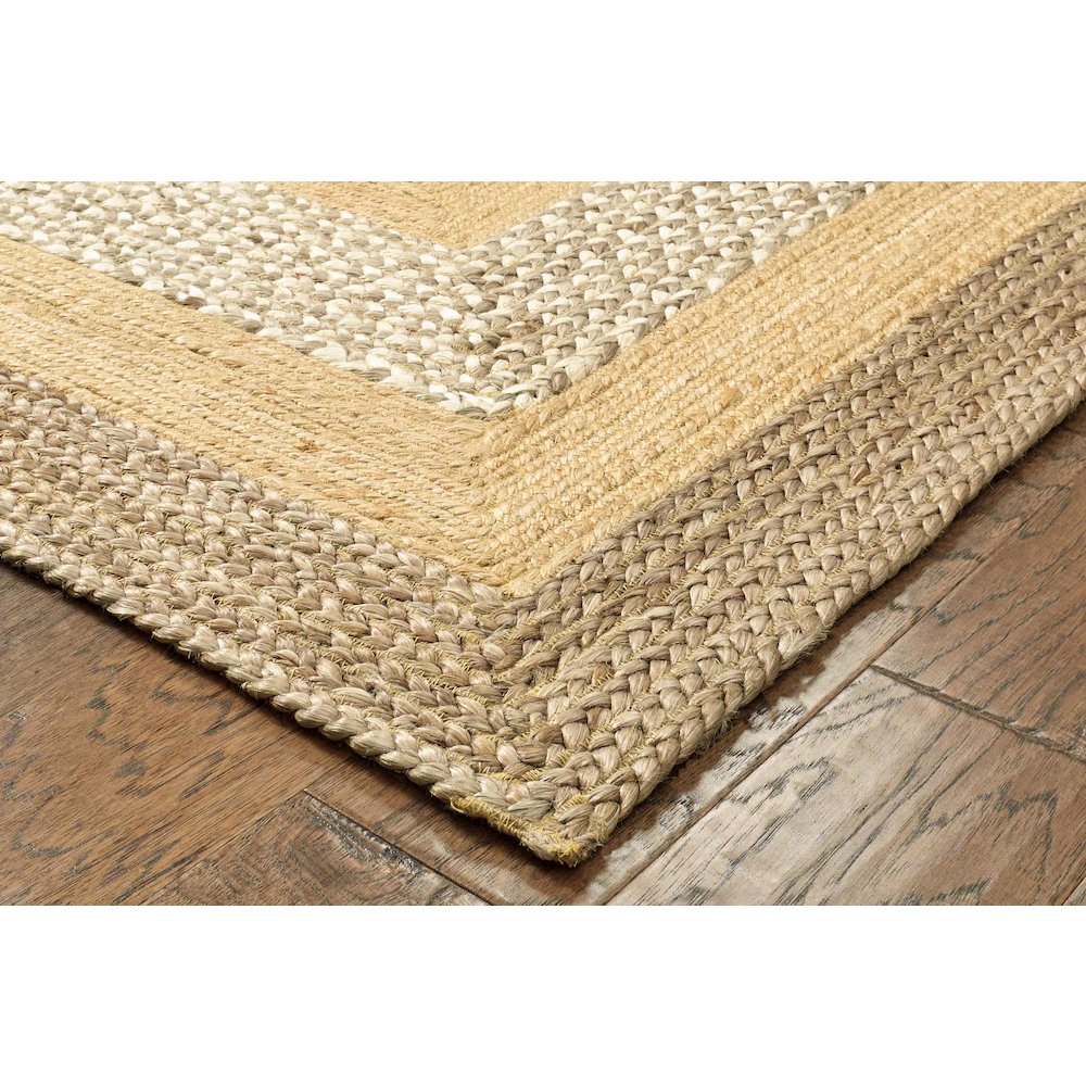 Classic Jute Jute Area Rug Indoor in Brown/Multicolored, 3'6" x 5'6"