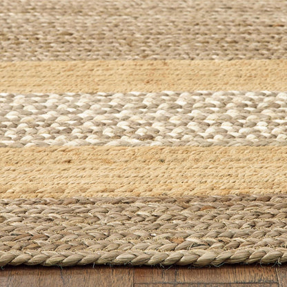 Classic Jute Jute Area Rug Indoor in Brown/Multicolored, 3'6" x 5'6"