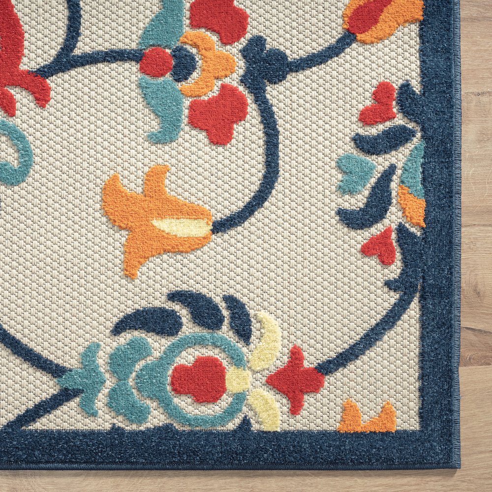 Copa Cabana Durable Performance Area Rug Outdoor in Orange/Blue, 2' x 3'