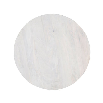 Wyeth Coffee Table White Wash Finish in White, 36" Diameter x 18" H