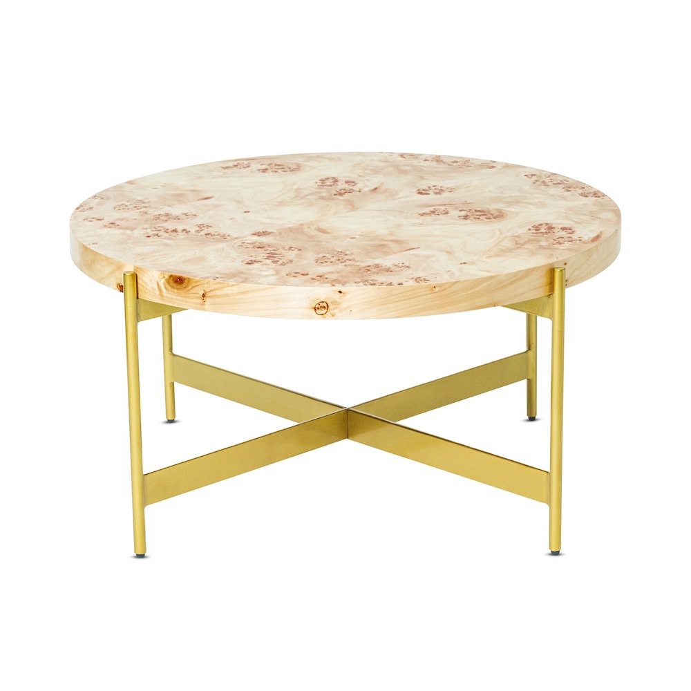Summerfield Coffee Table in Brown/Gold, 36" Diameter x 18" H