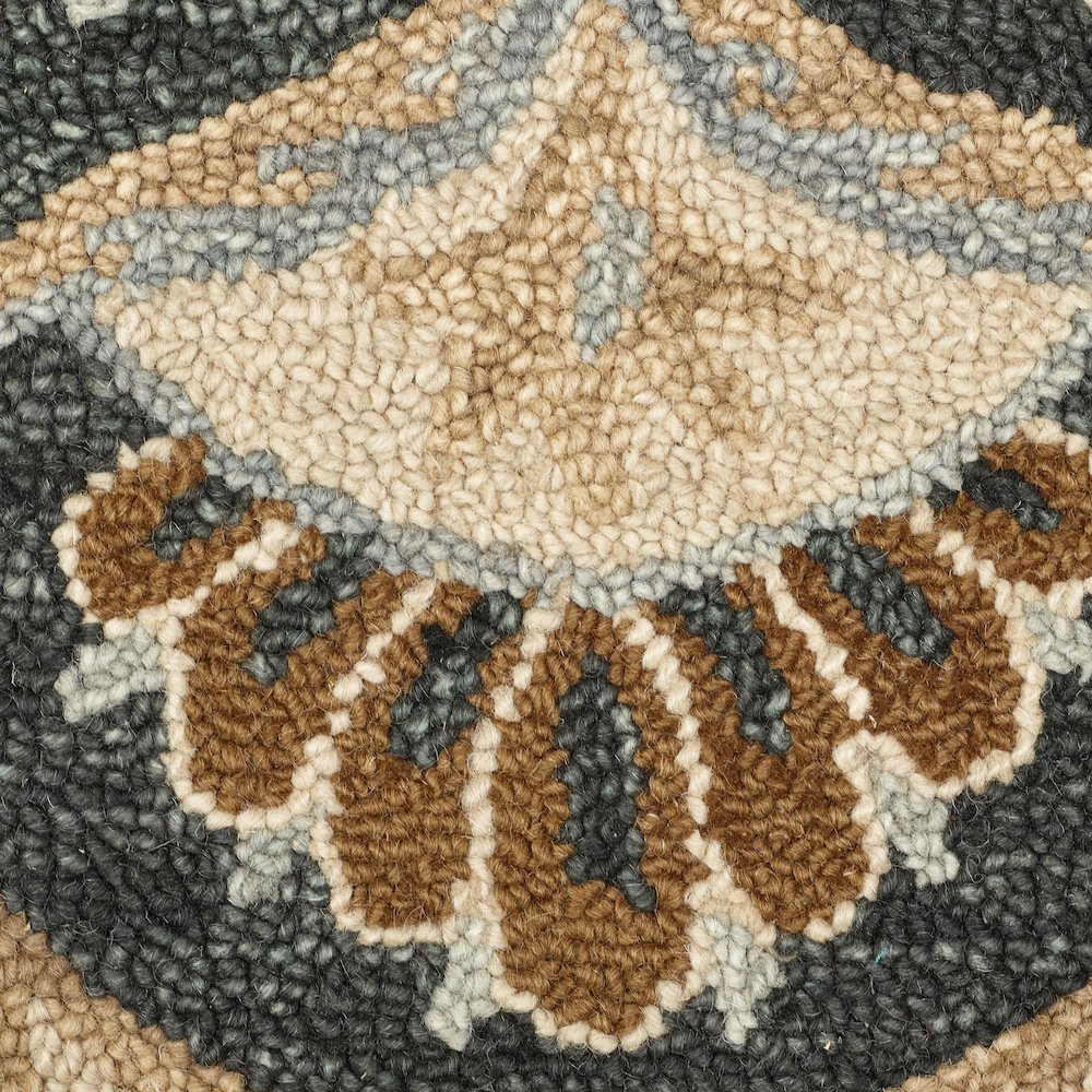 Dazzle Wool Area Rug Indoor in Black/Ivory, 4' Round