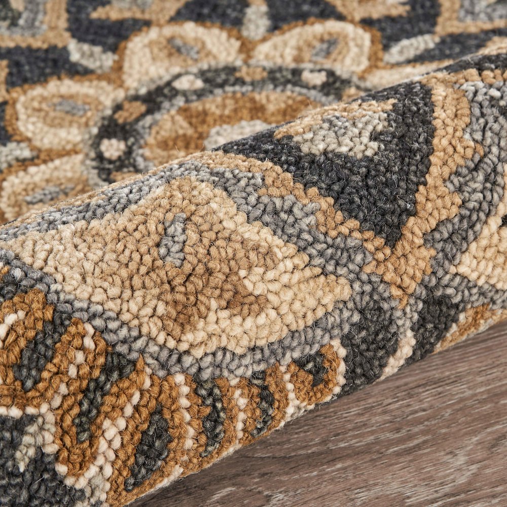 Dazzle Wool Area Rug Indoor in Black/Ivory, 4' Round