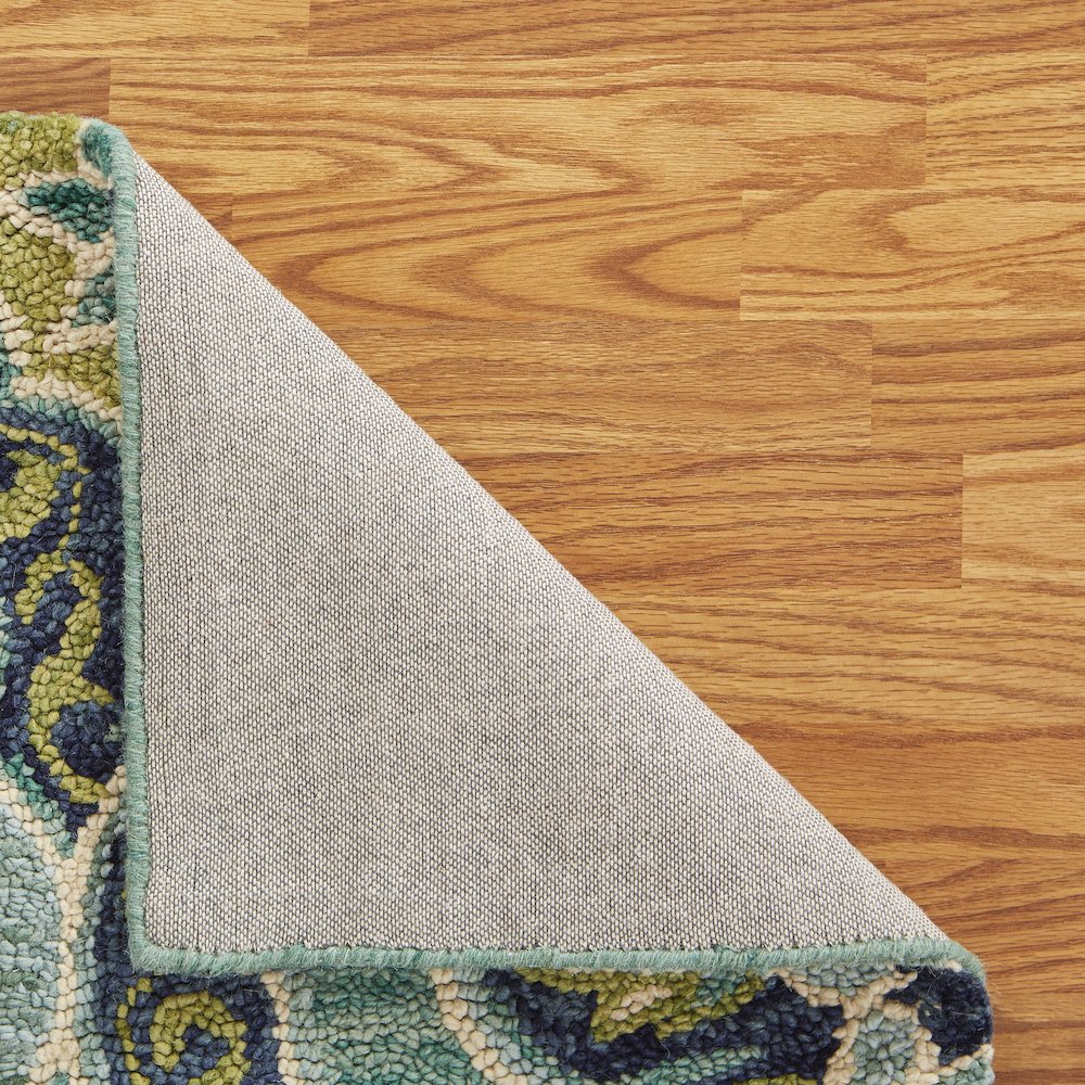 Dazzle Wool Area Rug Indoor in Green/Blue, 4' Round
