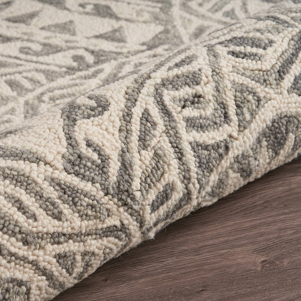 Dazzle Wool Area Rug Indoor in Gray/Ivory, 4' Round
