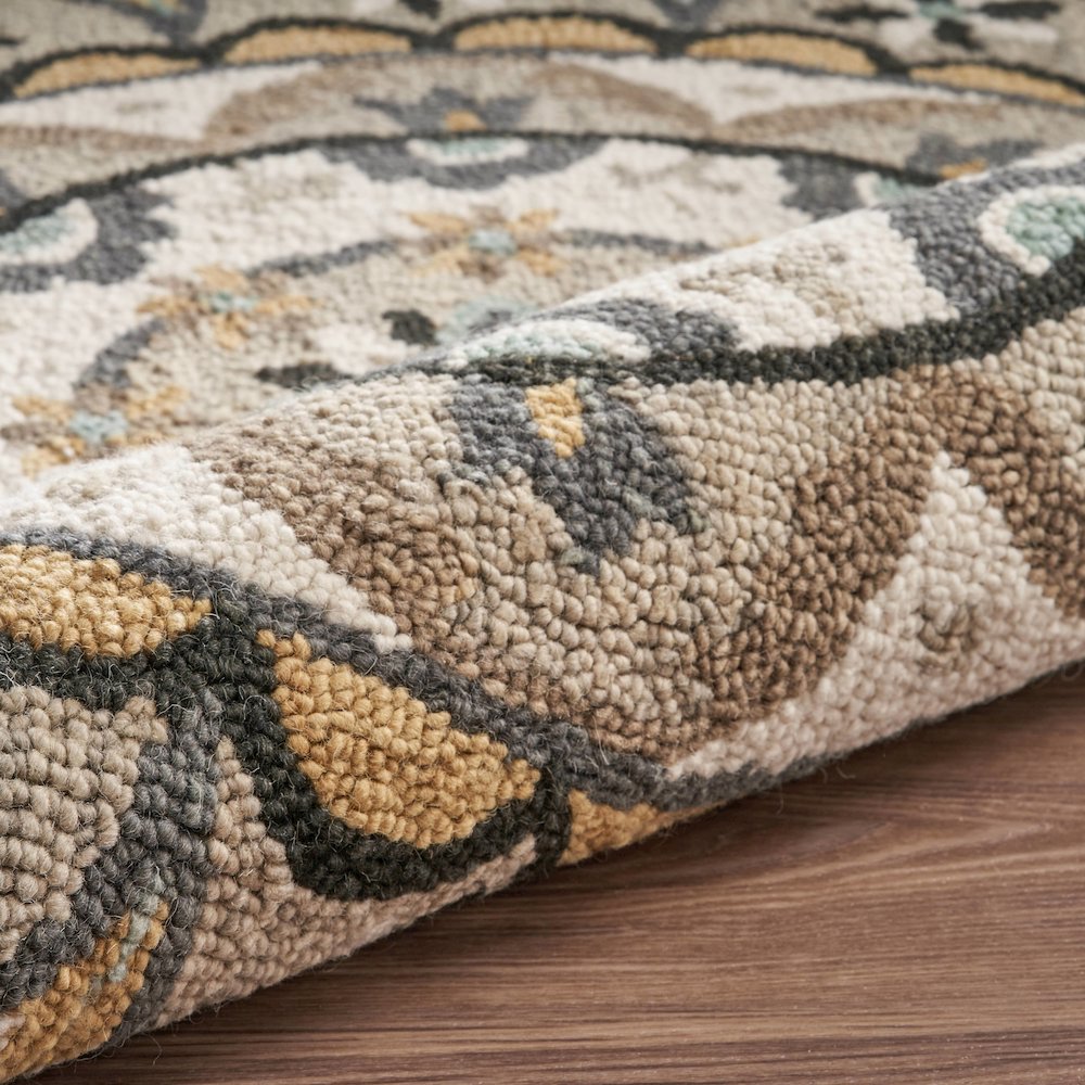 Dazzle Wool Area Rug Indoor in Brown/Cream, 4' Round