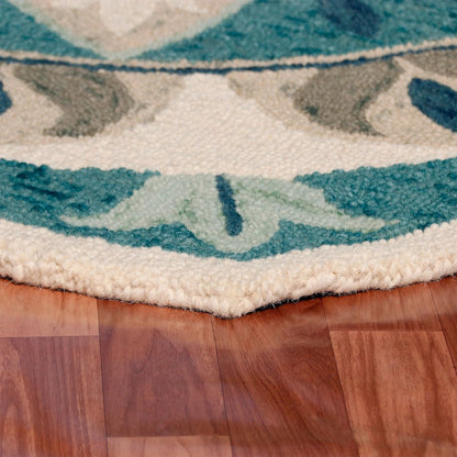 Dazzle Wool Area Rug Indoor in Blue/Gray, 4' Round
