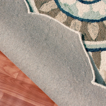 Dazzle Wool Area Rug Indoor in Blue/Gray, 4' Round