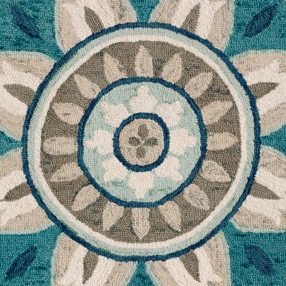 Dazzle Wool Area Rug Indoor in Blue/Gray, 4' Round