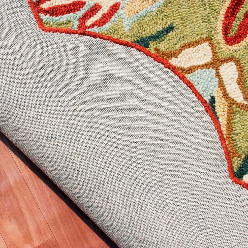 Dazzle Wool Area Rug Indoor in Orange/Gold, 4' Round