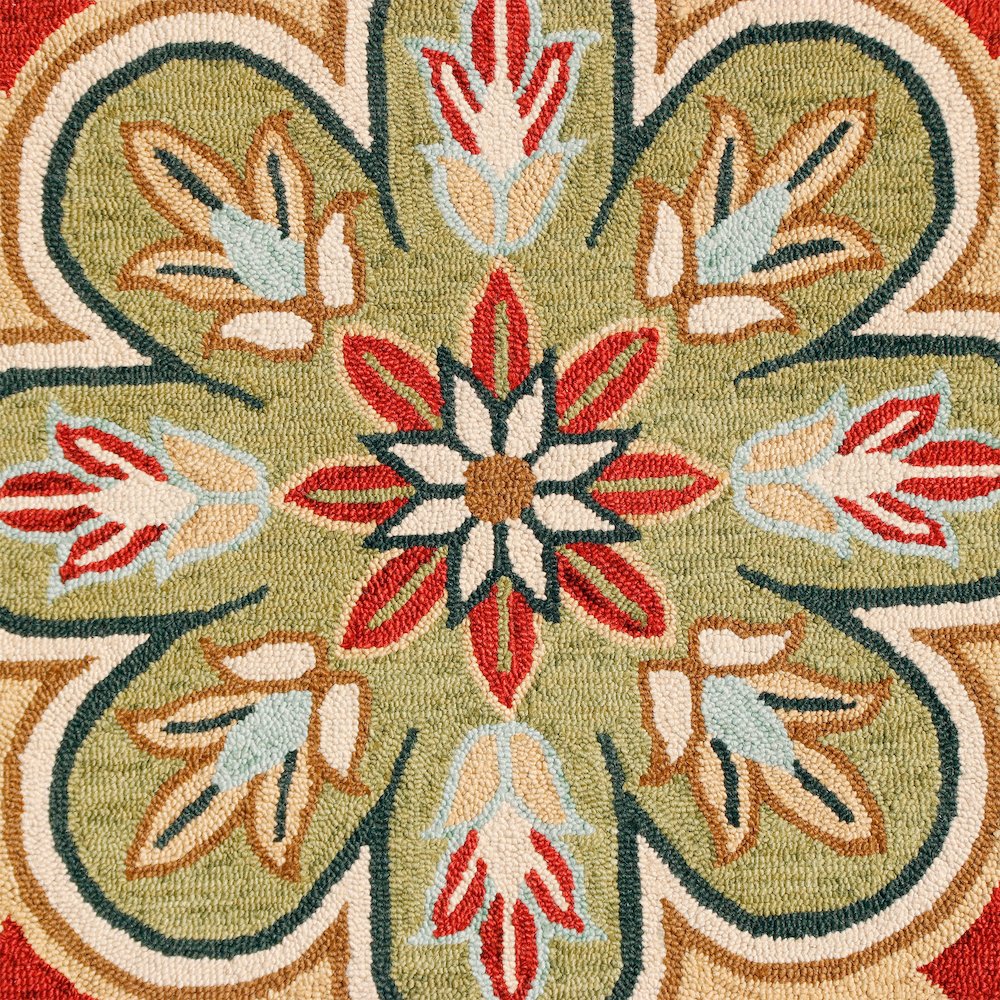 Dazzle Wool Area Rug Indoor in Orange/Gold, 4' Round