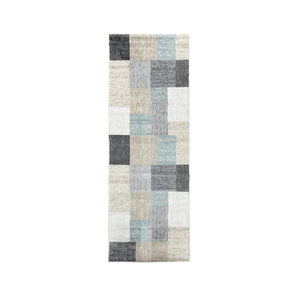 Dune Durable Performance Area Rug Indoor in Beige/Blue, 2'6" x 8'