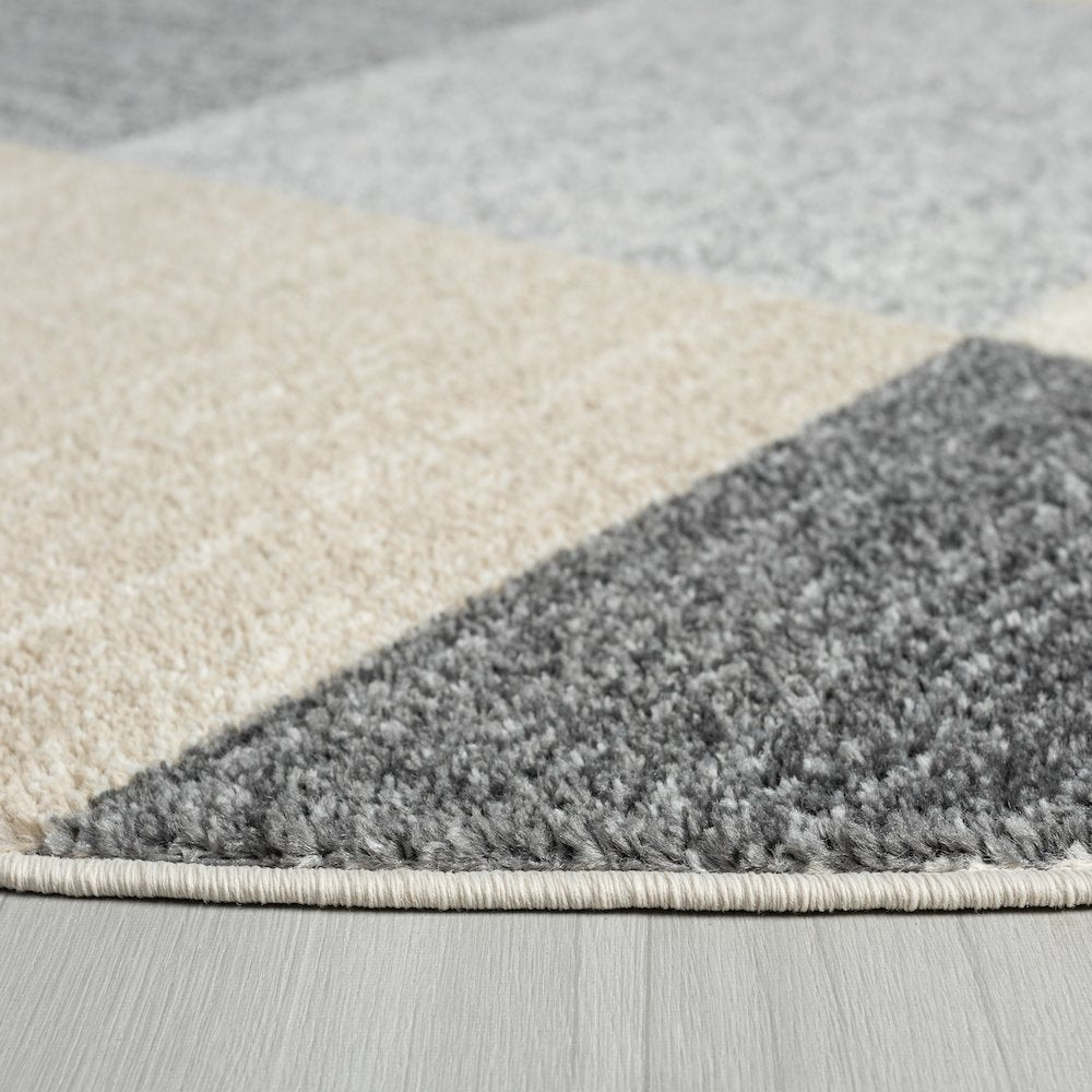 Dune Durable Performance Area Rug Indoor in Beige/Blue, 6' Round