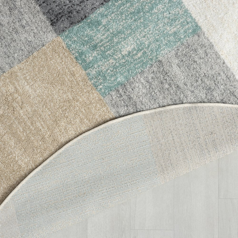 Dune Durable Performance Area Rug Indoor in Beige/Blue, 6' Round