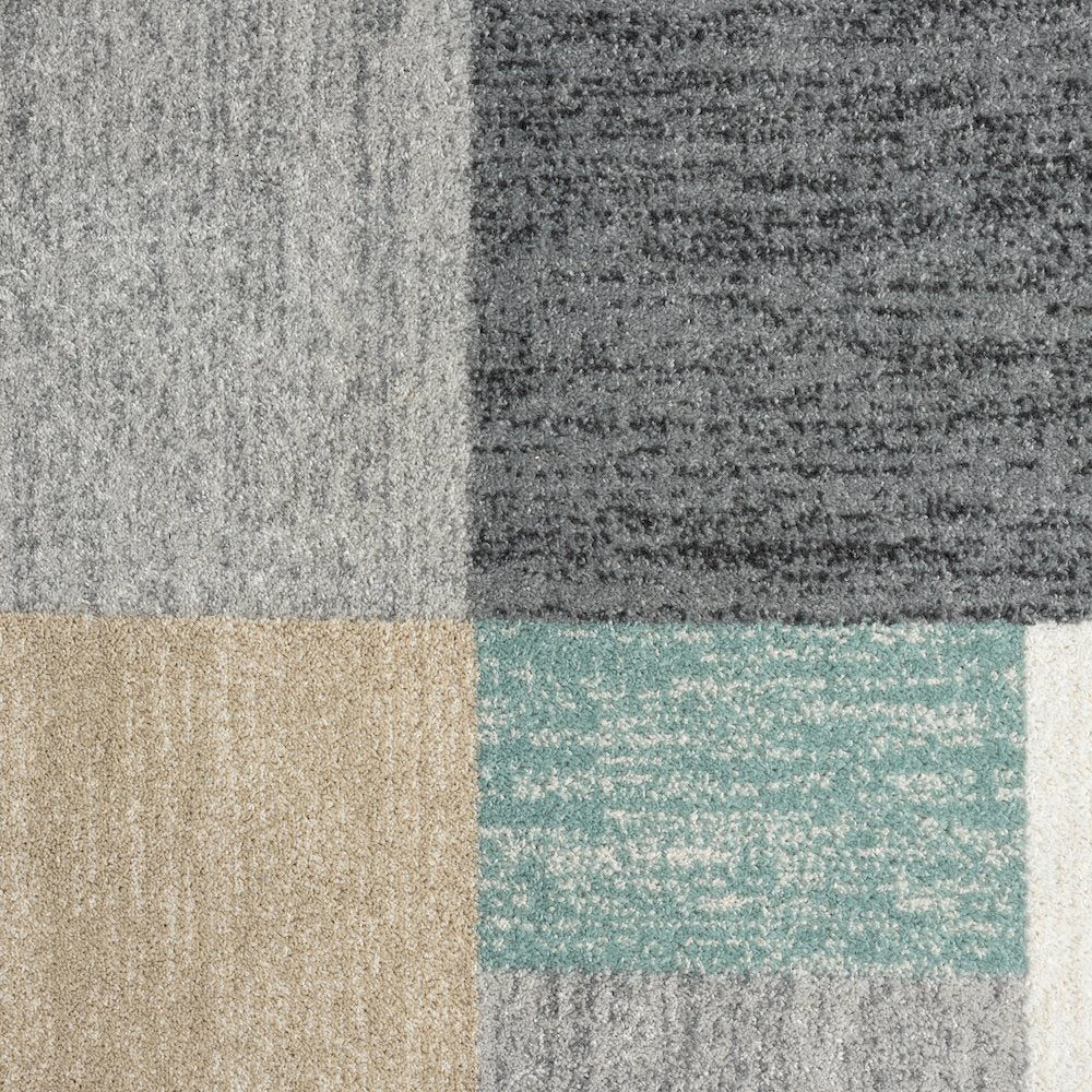 Dune Durable Performance Area Rug Indoor in Beige/Blue, 6' Round