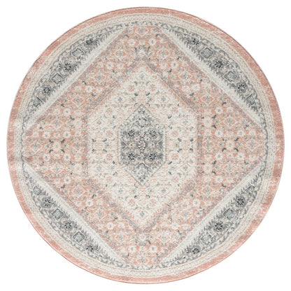 Dune Durable Performance Area Rug Indoor in Pink/Cream, 6' Round