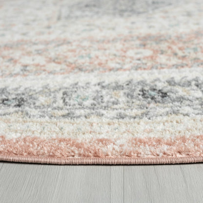 Dune Durable Performance Area Rug Indoor in Pink/Cream, 6' Round