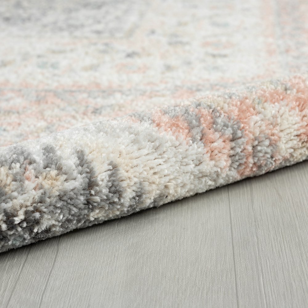 Dune Durable Performance Area Rug Indoor in Pink/Cream, 6' Round