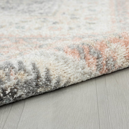 Dune Durable Performance Area Rug Indoor in Pink/Cream, 6' Round