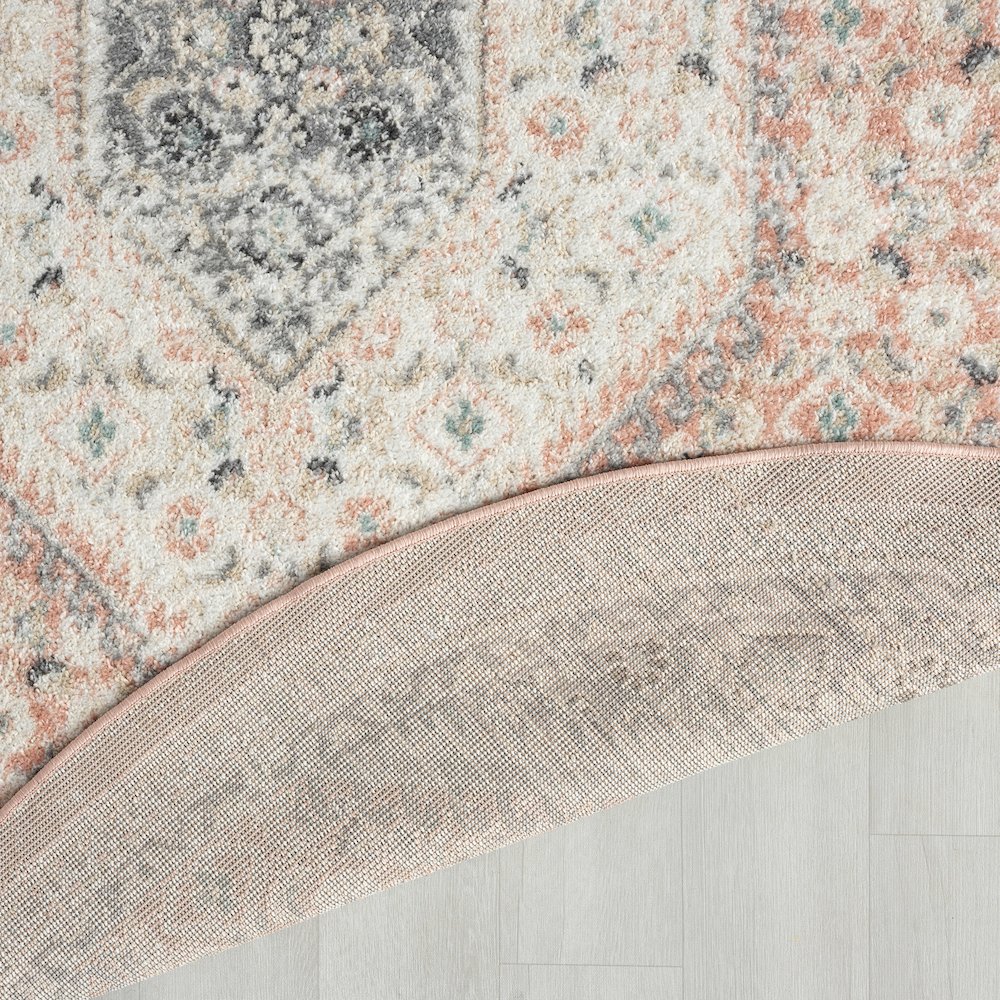 Dune Durable Performance Area Rug Indoor in Pink/Cream, 6' Round