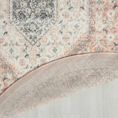 Dune Durable Performance Area Rug Indoor in Pink/Cream, 6' Round