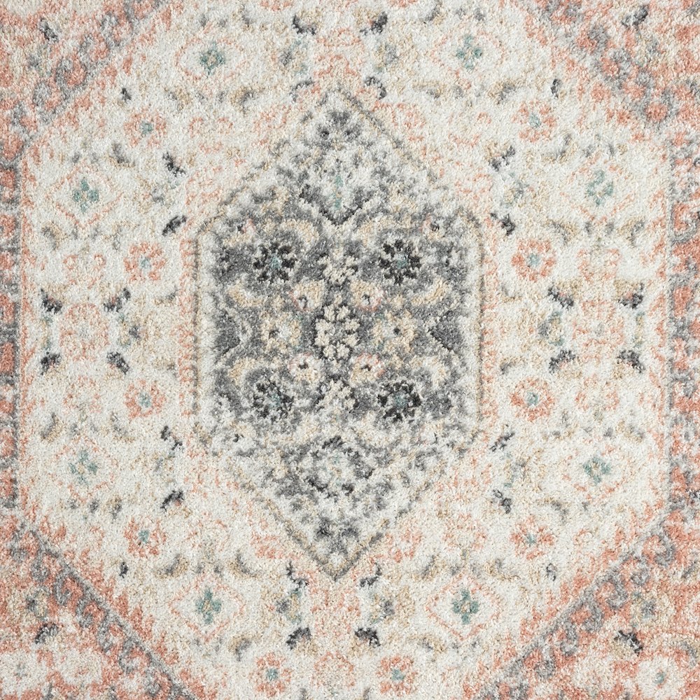 Dune Durable Performance Area Rug Indoor in Pink/Cream, 6' Round