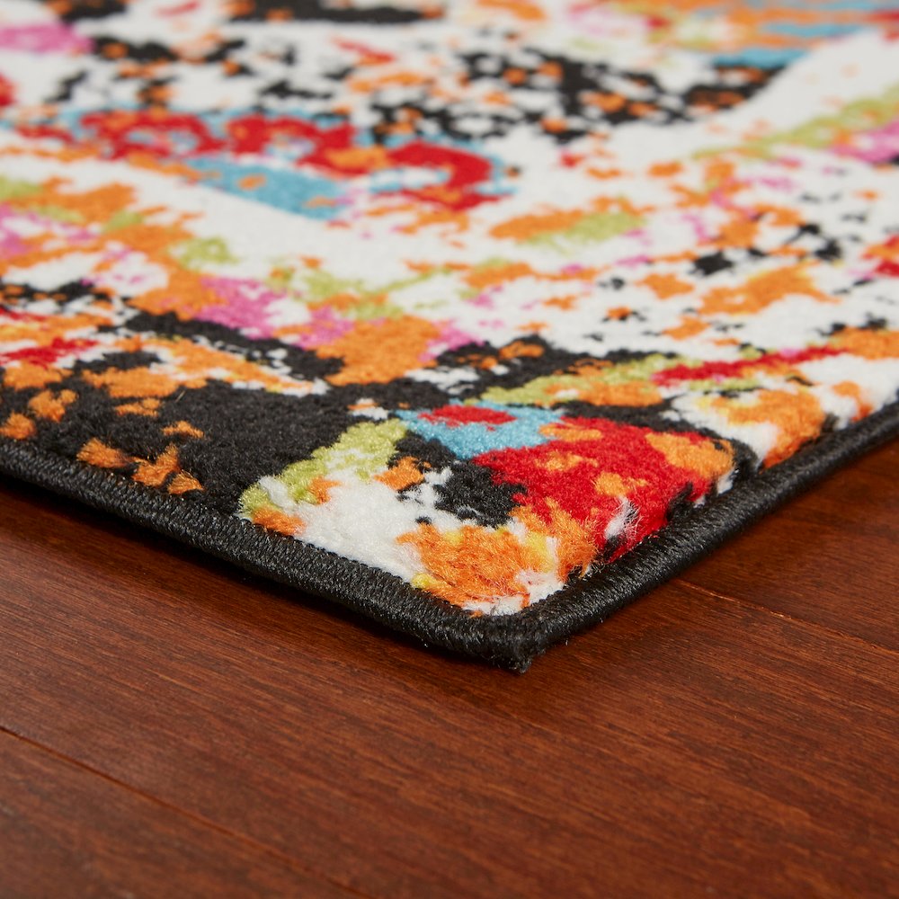 Fusion Jute Area Rug Indoor in Black/Multicolored, 2'3" x 7'