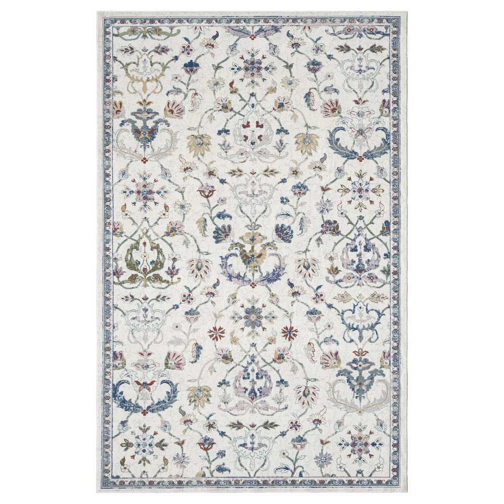 Gala Durable Performance Area Rug Indoor in Ivory/Blue, 4' x 6'