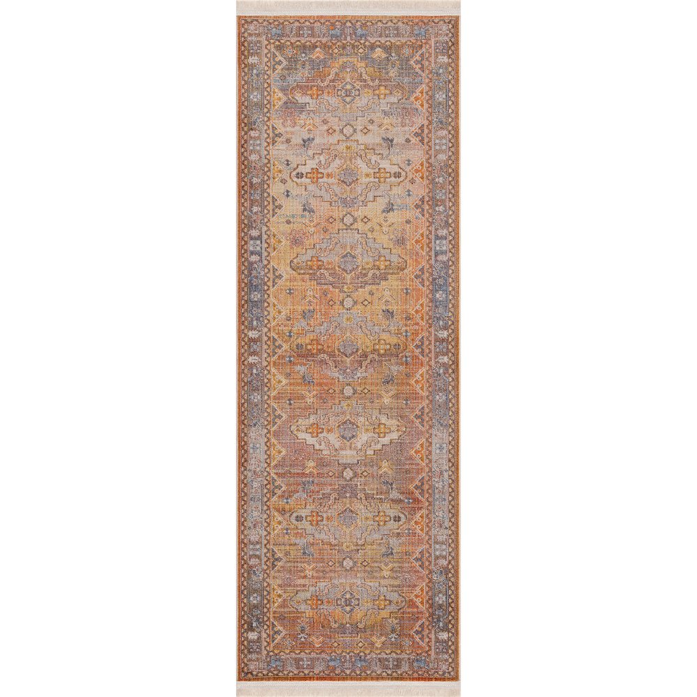 Holi Durable Performance Area Rug Indoor in Brown/Yellow, 2' x 6'